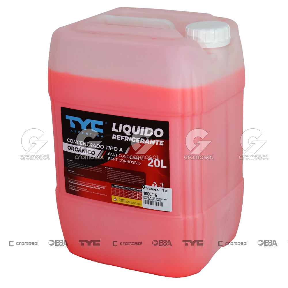 Liquido refrigerante para Universal Universal Livianos 50/20 Organico concen.rojo (20 litros)