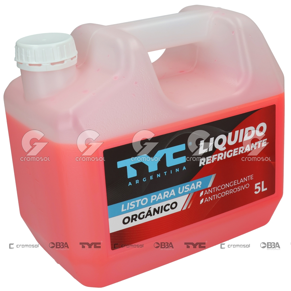 Liquido refrigerante para Universal Universal Livianos 50/20 Organico listo p/usar.rojo (5 litros) concentracion al 50%