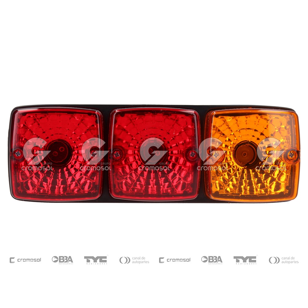 Faro trasero para Universal Universal Livianos 50/20 (233x80) triple sin ventana color ambar/rojo