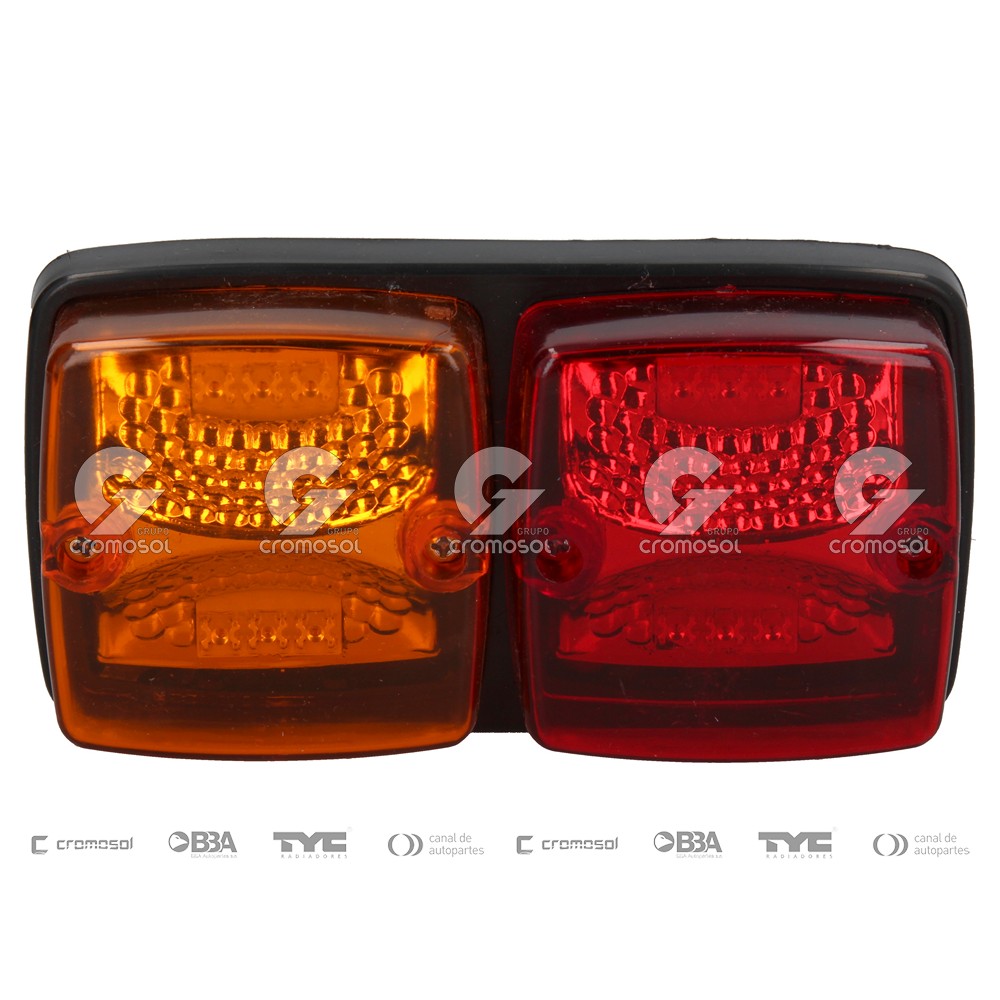 Faro trasero para Universal Universal Pesados 50/20 (165x86) doble color ambar/rojo con led 12-24v
