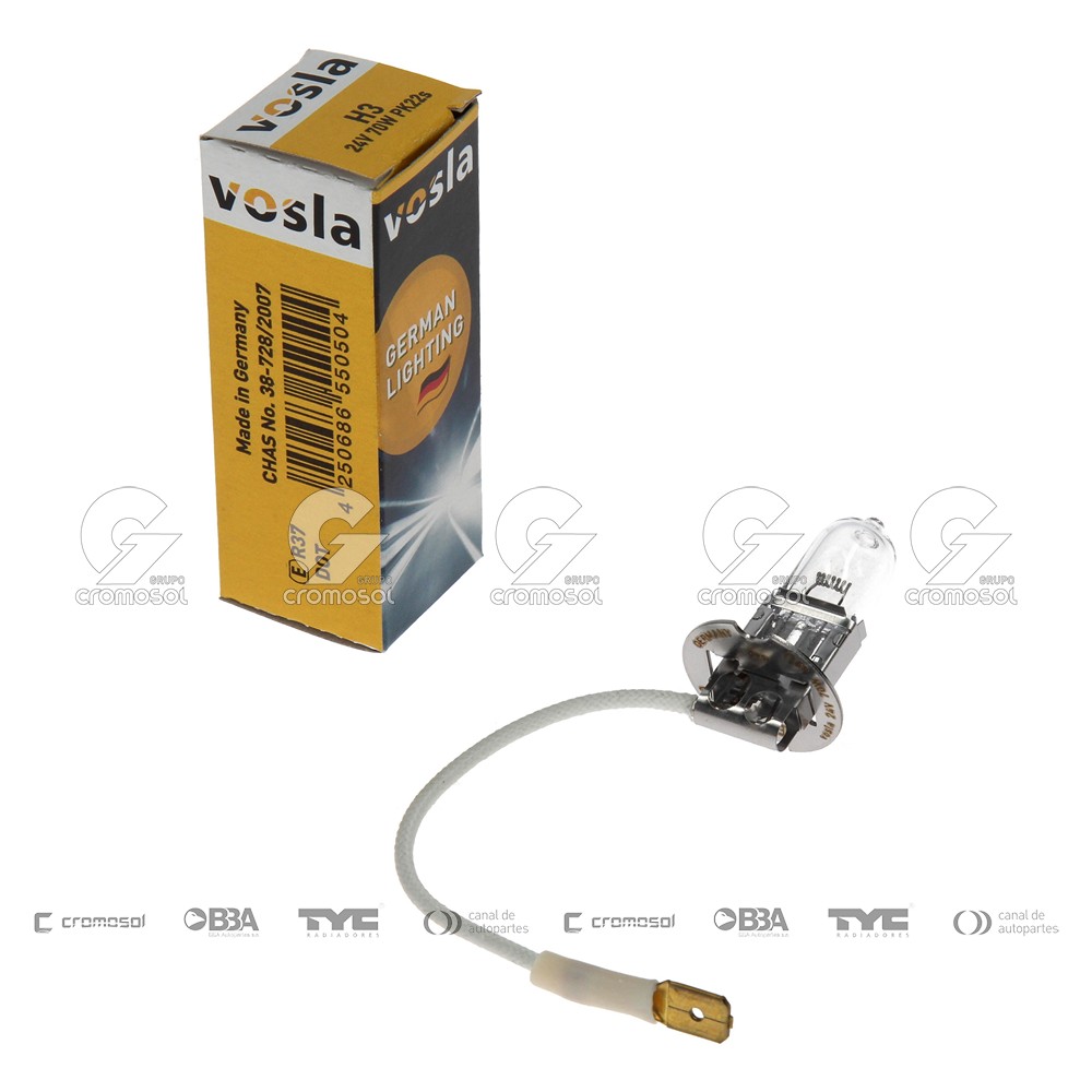 Lampara halogena para Universal Universal Pesados 50/20 H3 (13336) 24v 70w (pk22s)