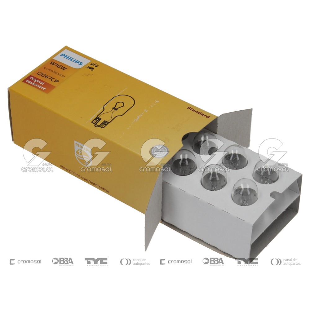 Lampara incandescente para Universal Universal Livianos 50/20 W16w (12067) 12v 16w w2.1x9.5d