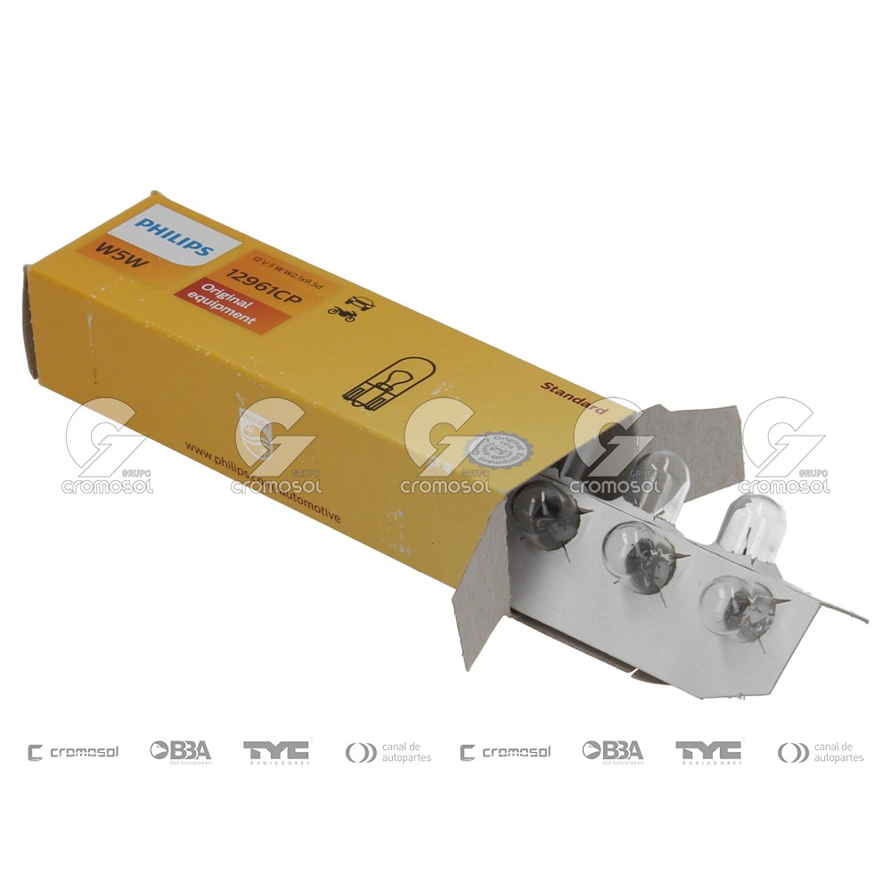 Lampara incandescente para Universal Universal Livianos 50/20 W5w (12961) 12v 5w w2,1x9,5d (set x2)