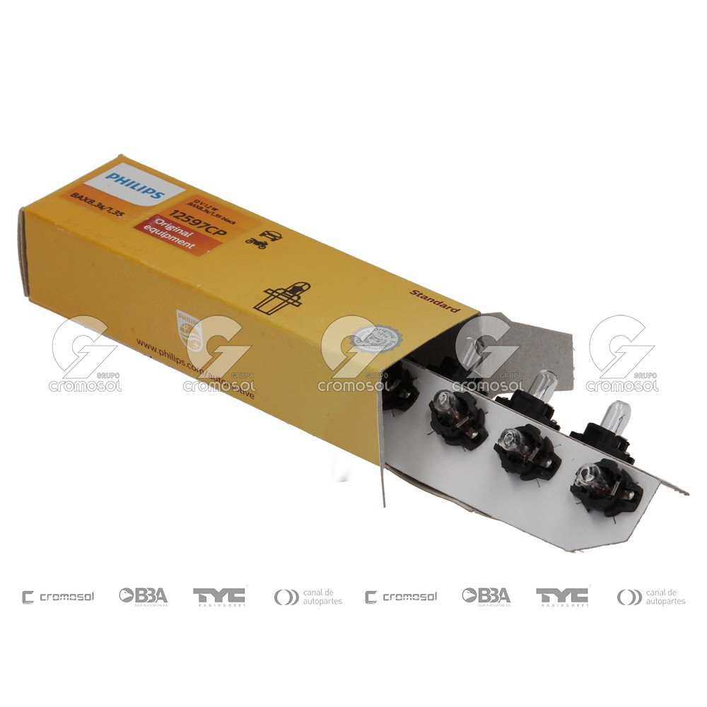 Lampara incandescente para Universal Universal Livianos 50/20 Bax (12597) 12v 1.2w bax8,3s/1,35 negro