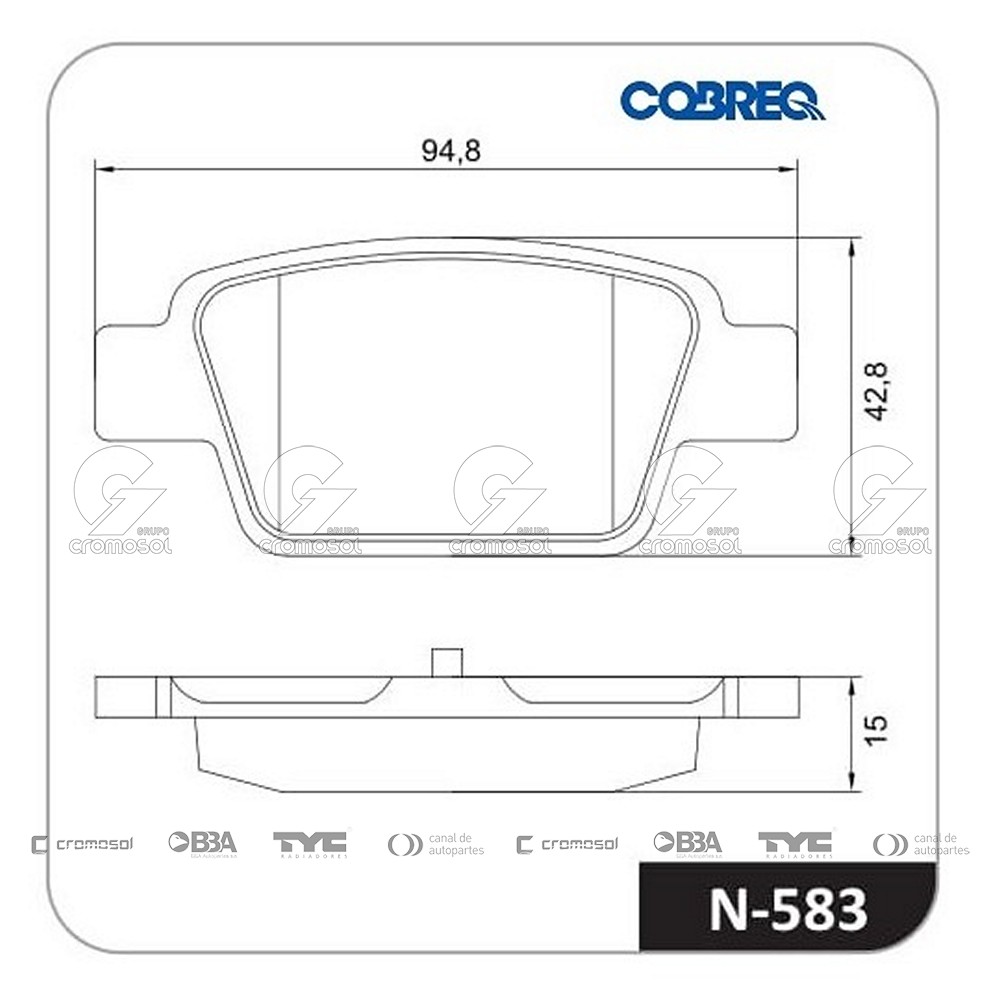 Pastilla de freno para Alfa Romeo Mito 09-11