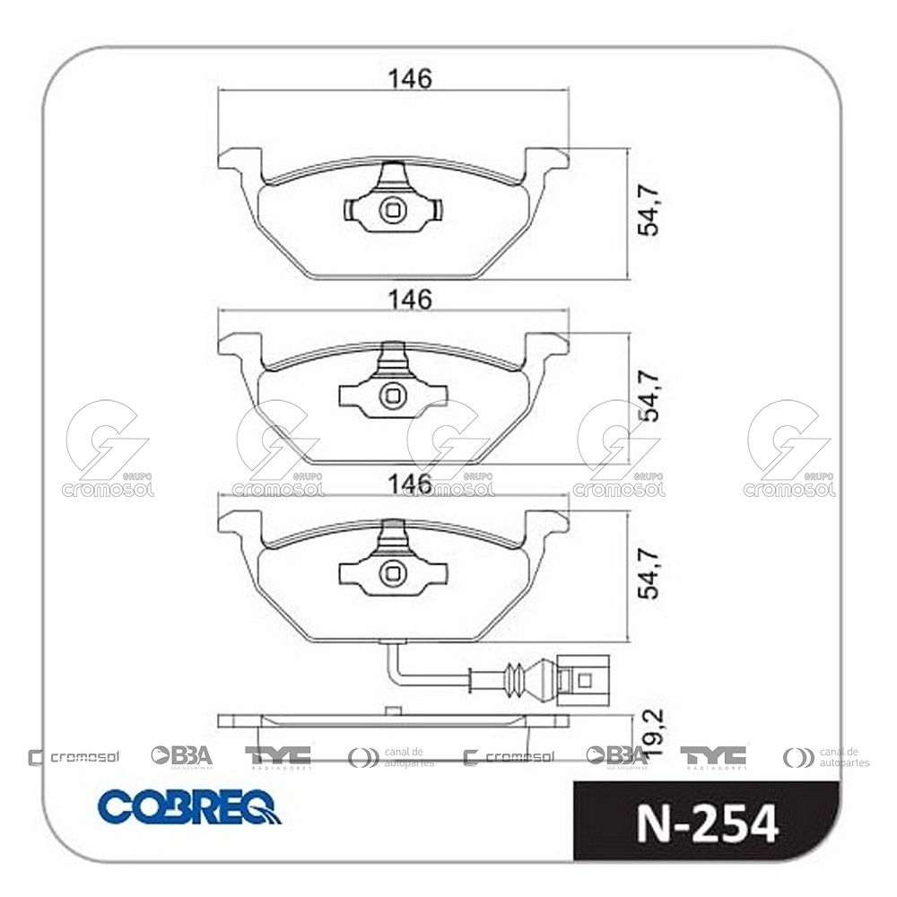 Pastilla de freno para Audi A3 02-04