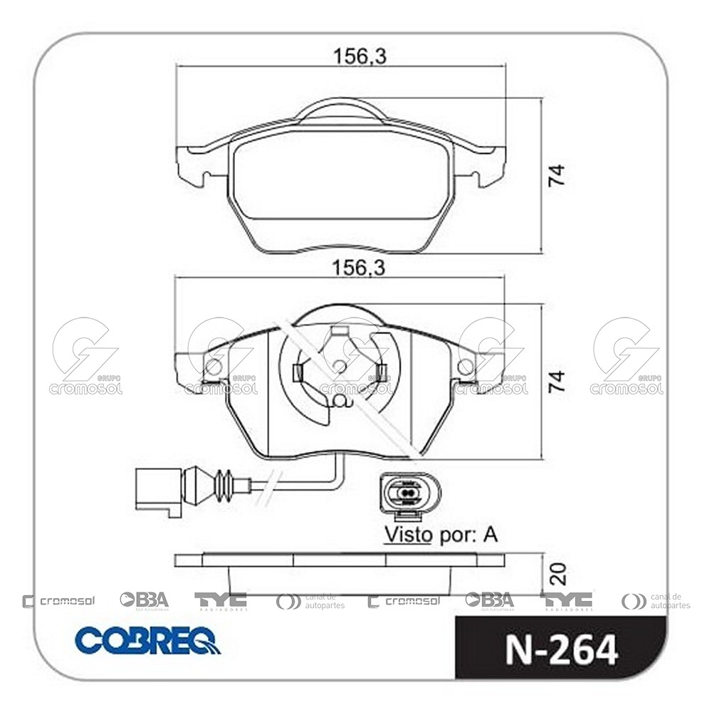 Pastilla de freno para Audi A3
