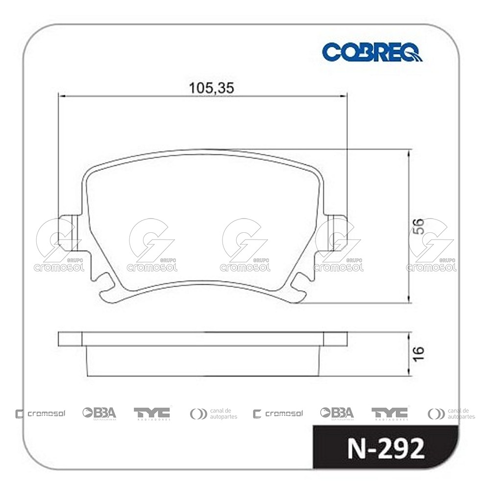 Pastilla de freno para Audi A3 09-12