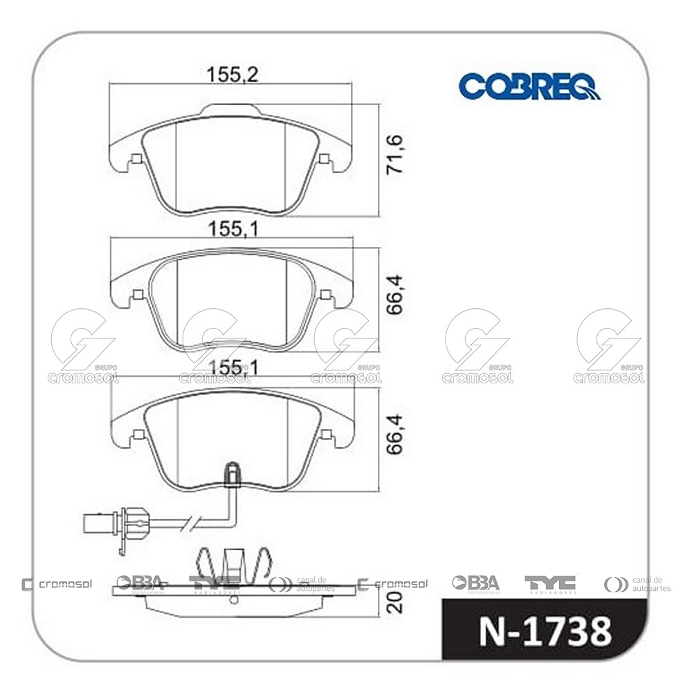 Pastilla de freno para Audi A4