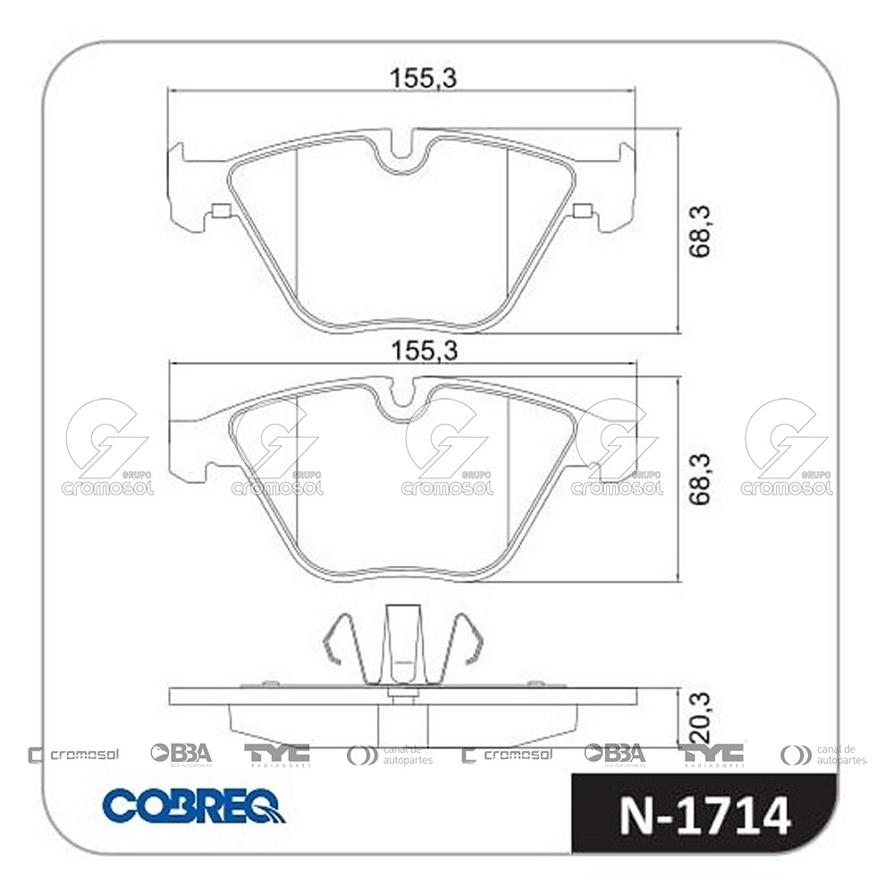 Pastilla de freno para BMW Serie 3 318i (e90)
