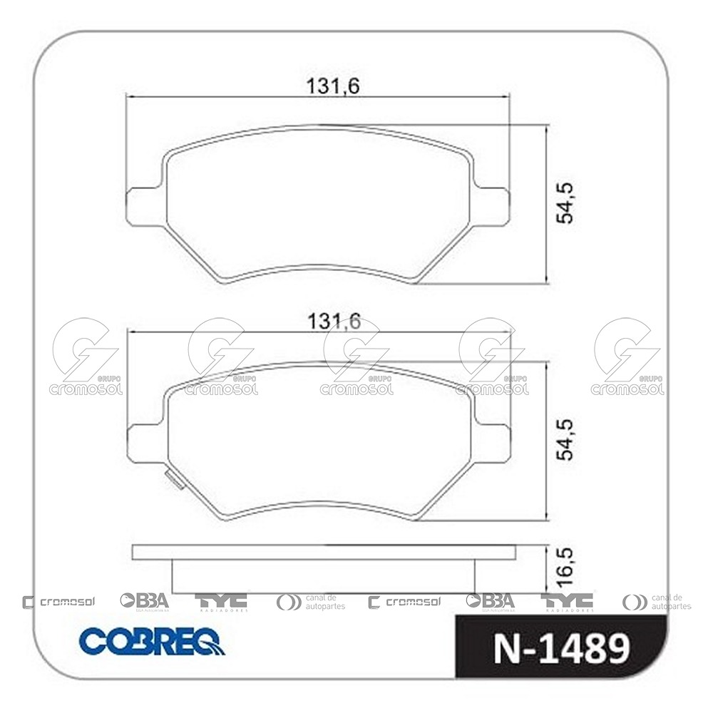 Pastilla de freno para Chery Tiggo 3 16-17