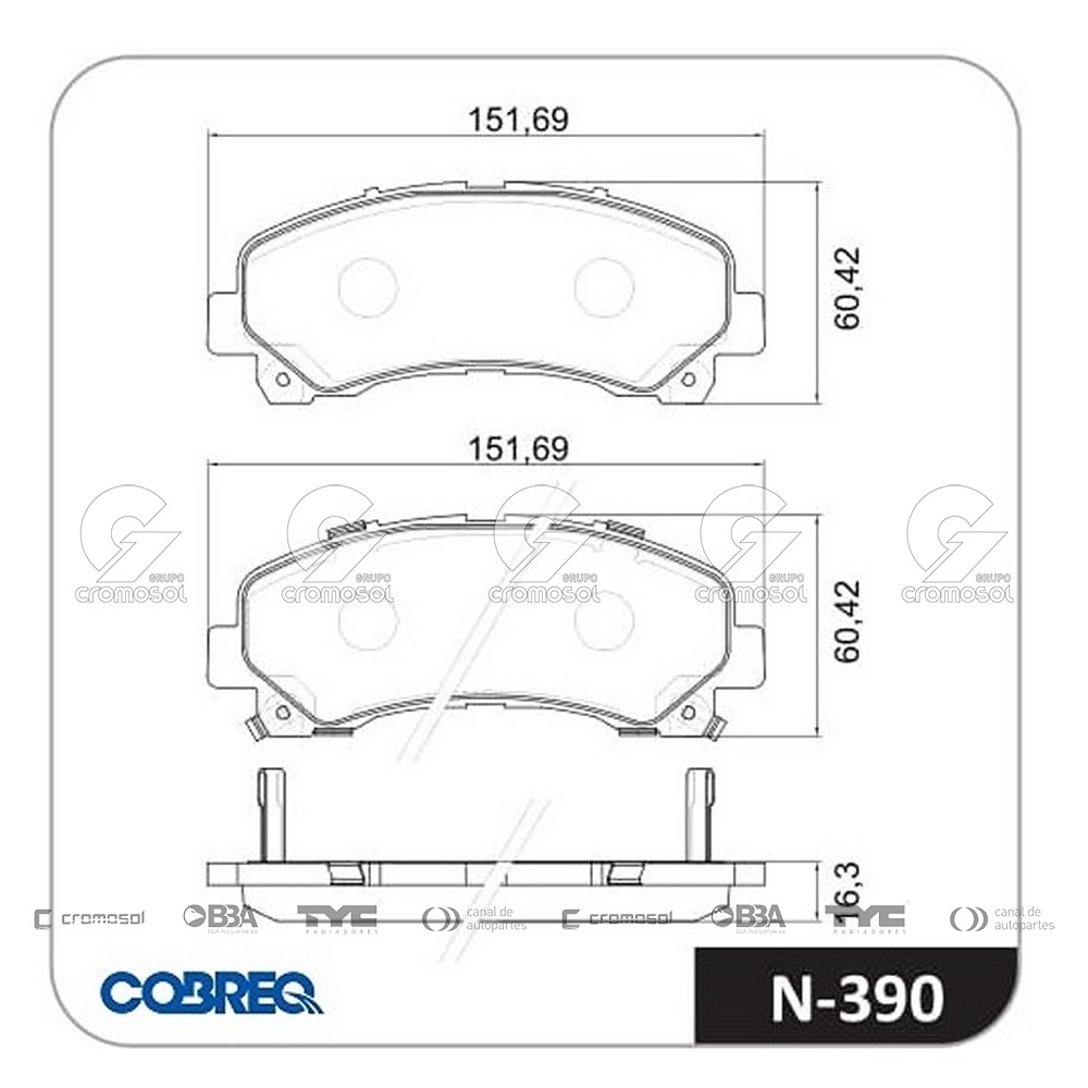 Pastilla de freno para Chevrolet S-10 F4 12-16