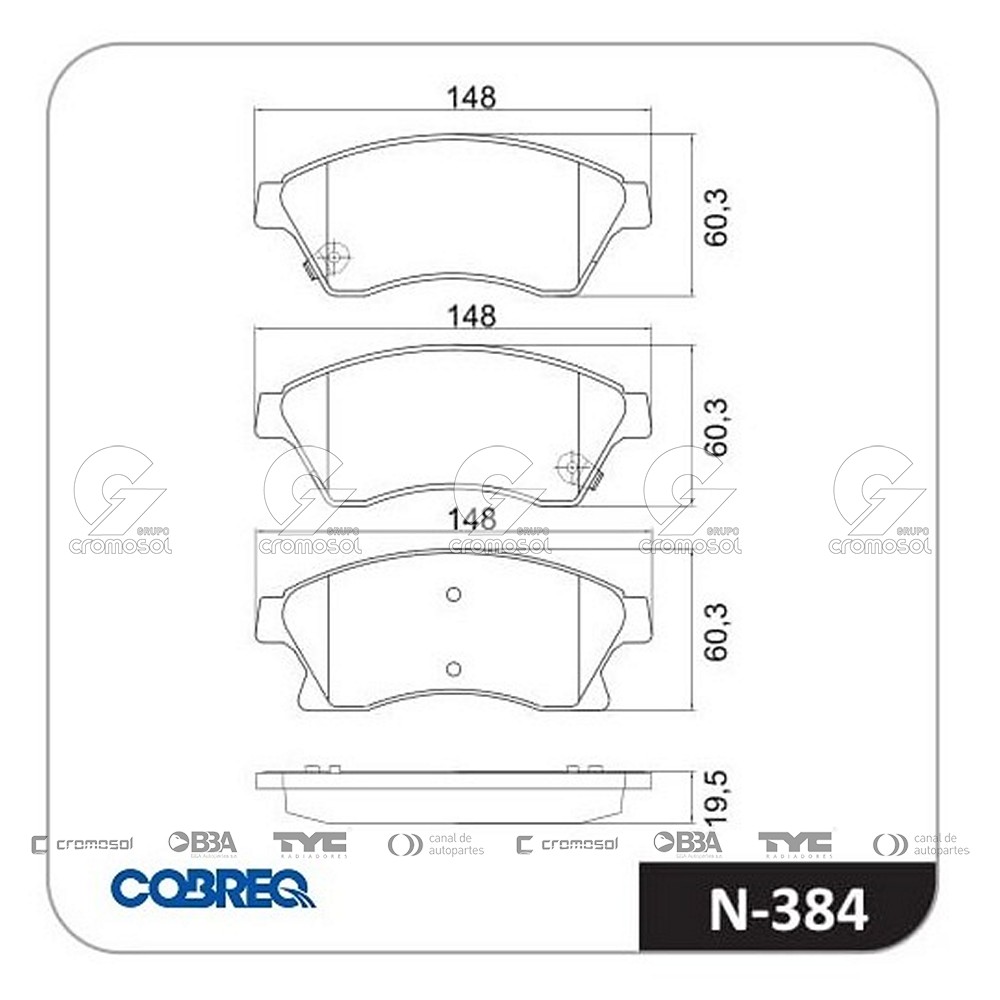 Pastilla de freno para Chevrolet Cruze F1 10-13