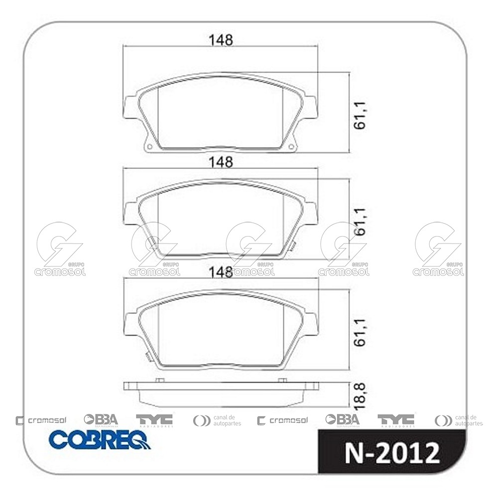 Pastilla de freno para Chevrolet Tracker F1 13-16