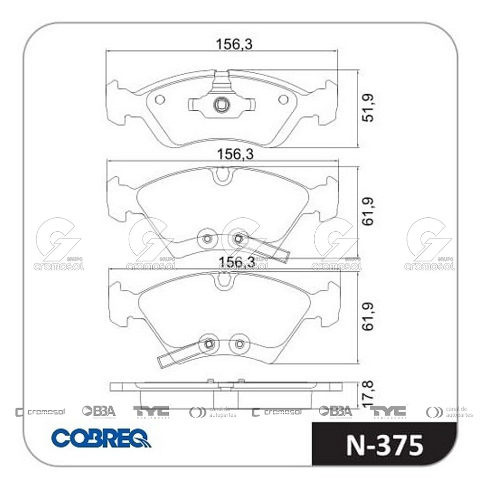 Pastilla de freno para Chevrolet Meriva 03-13