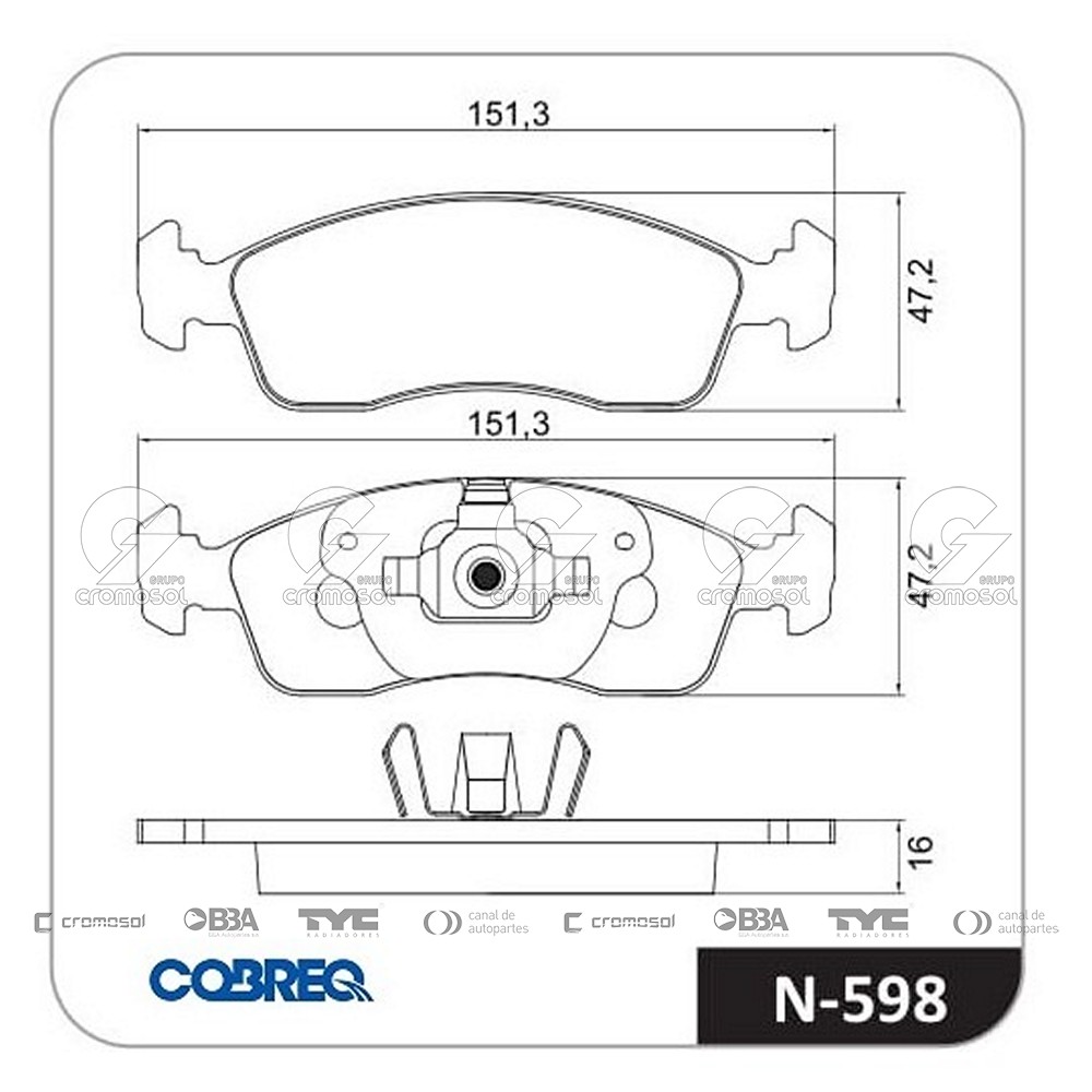 Pastilla de freno para Citroën C3 FIII 12-19