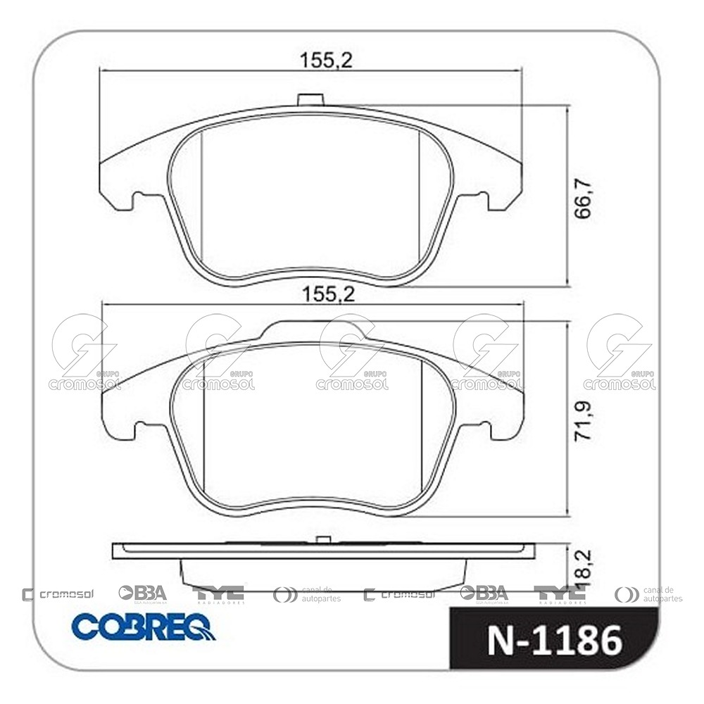 Pastilla de freno para Citroën C4 Grand Picasso F1
