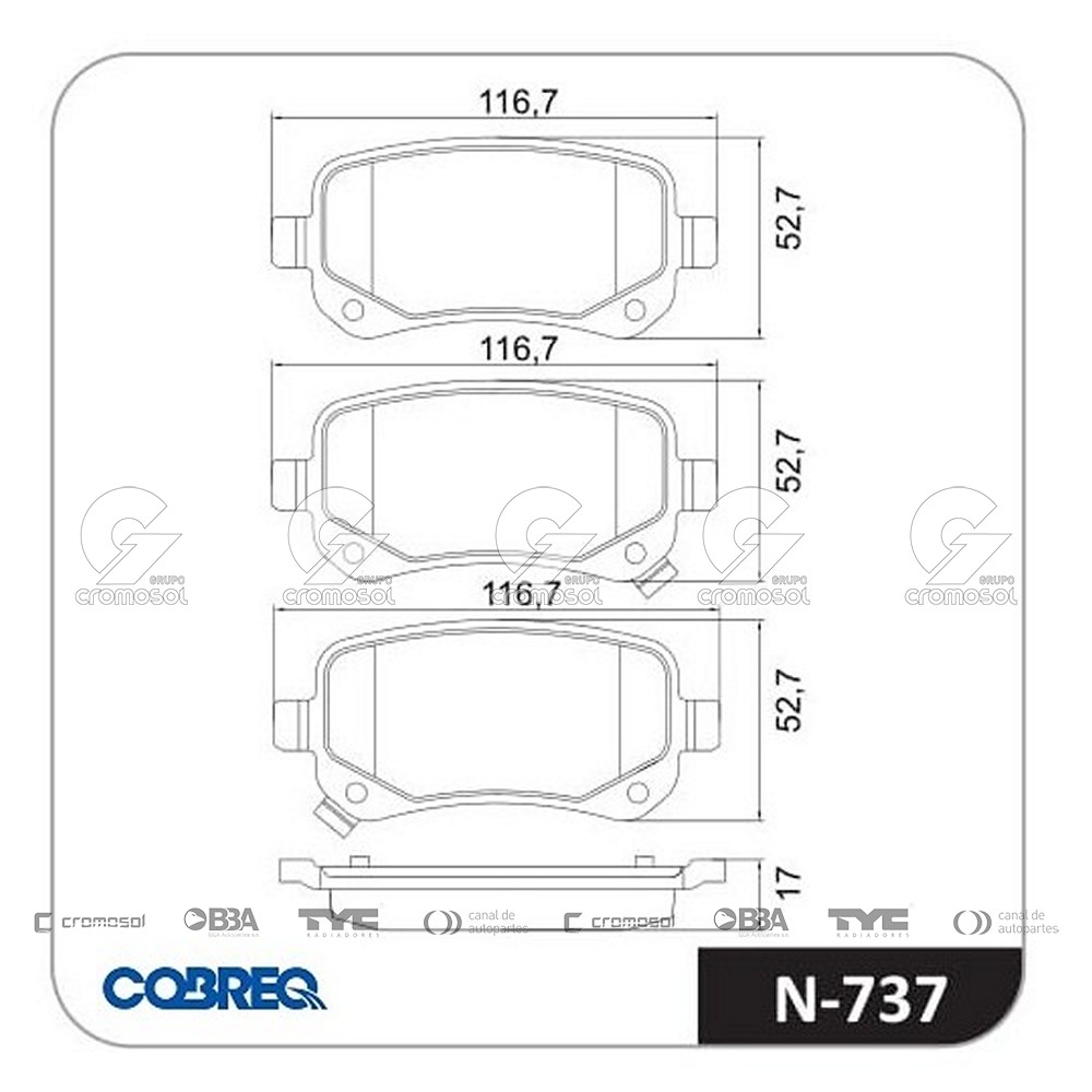 Pastilla de freno para Chrysler Grand Caravan F1