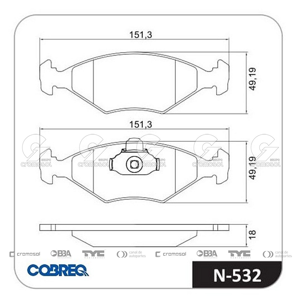 Pastilla de freno para Fiat Palio 97-01
