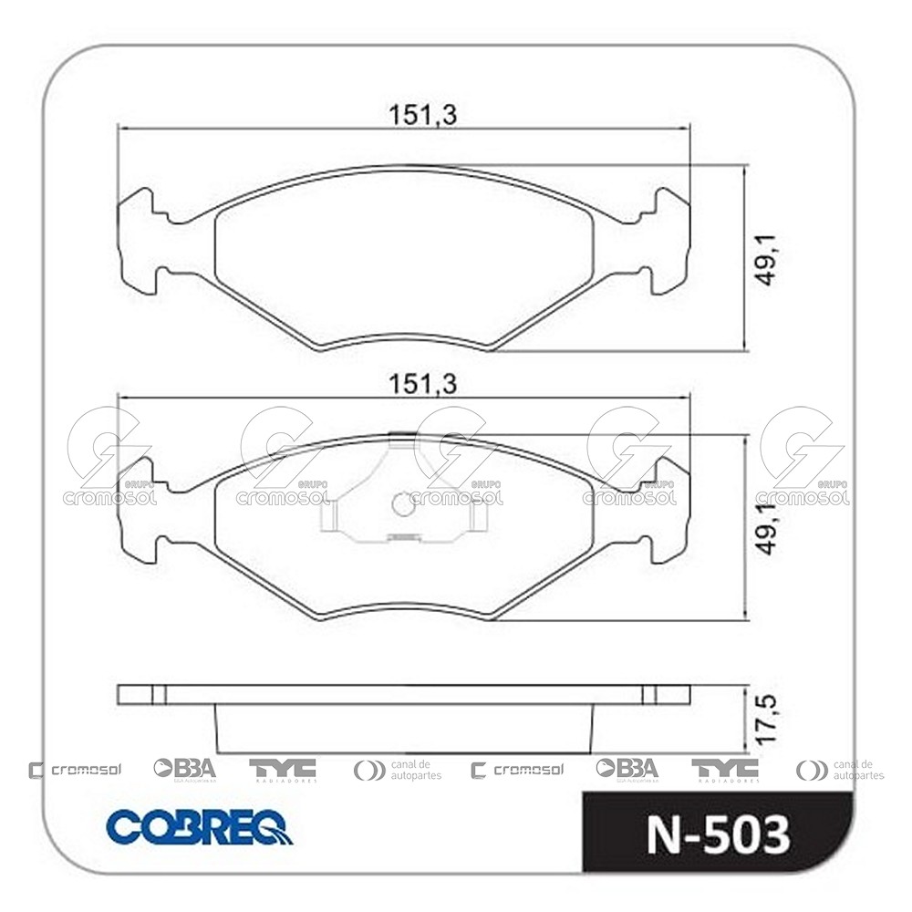 Pastilla de freno para Fiat Duna F1 88-96