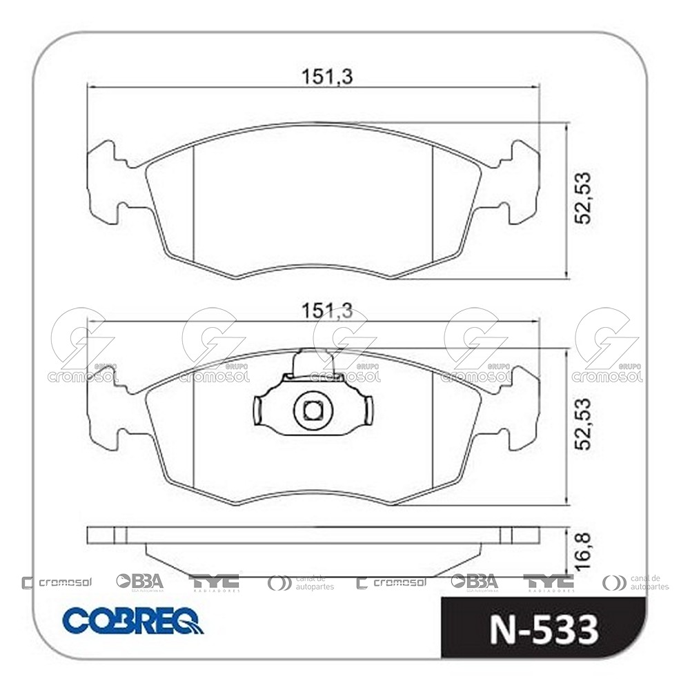 Pastilla de freno para Fiat Idea F1 05-10