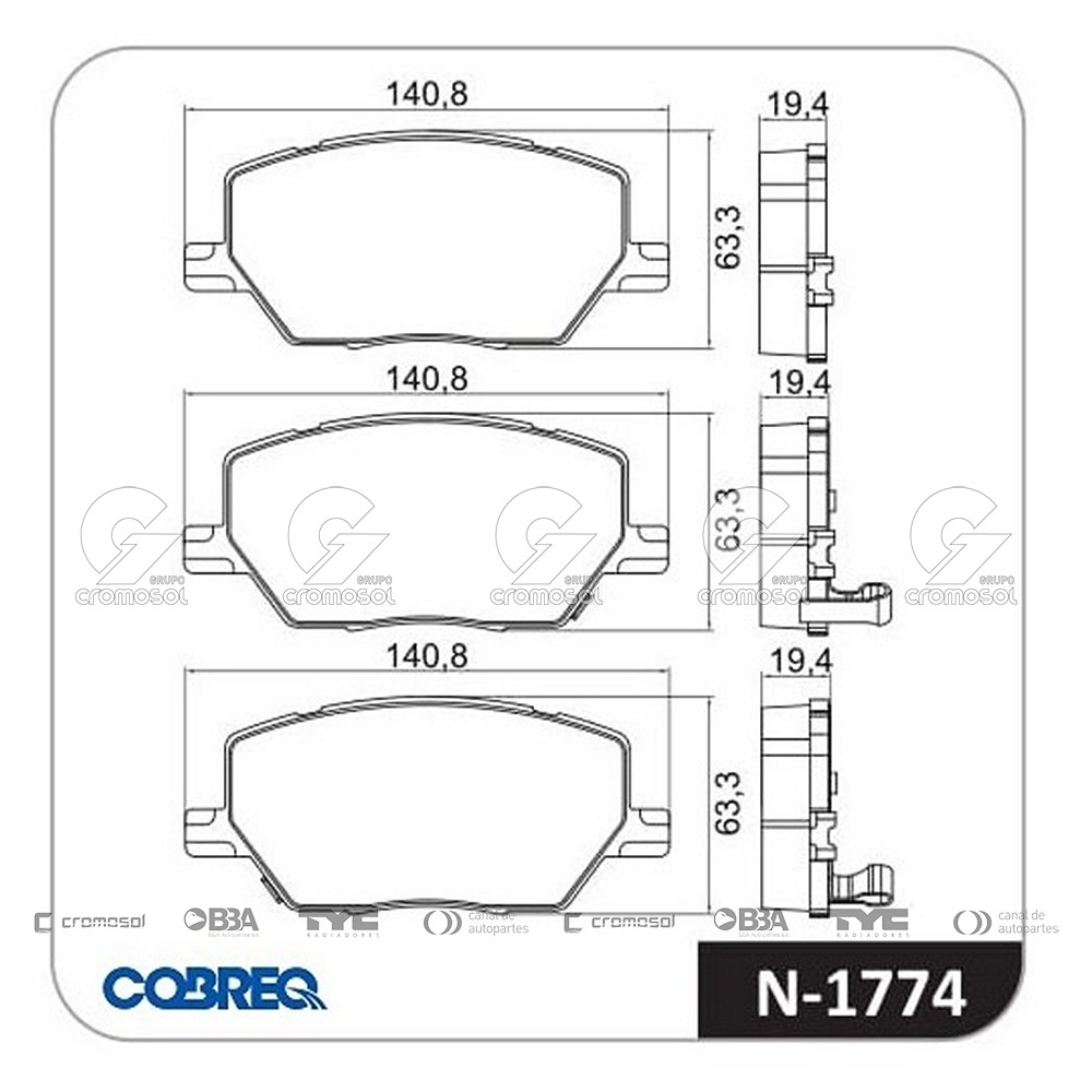 Pastilla de freno para Fiat Toro