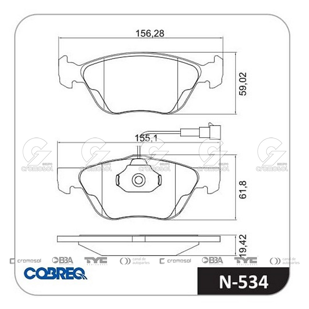 Pastilla de freno para Alfa Romeo 145