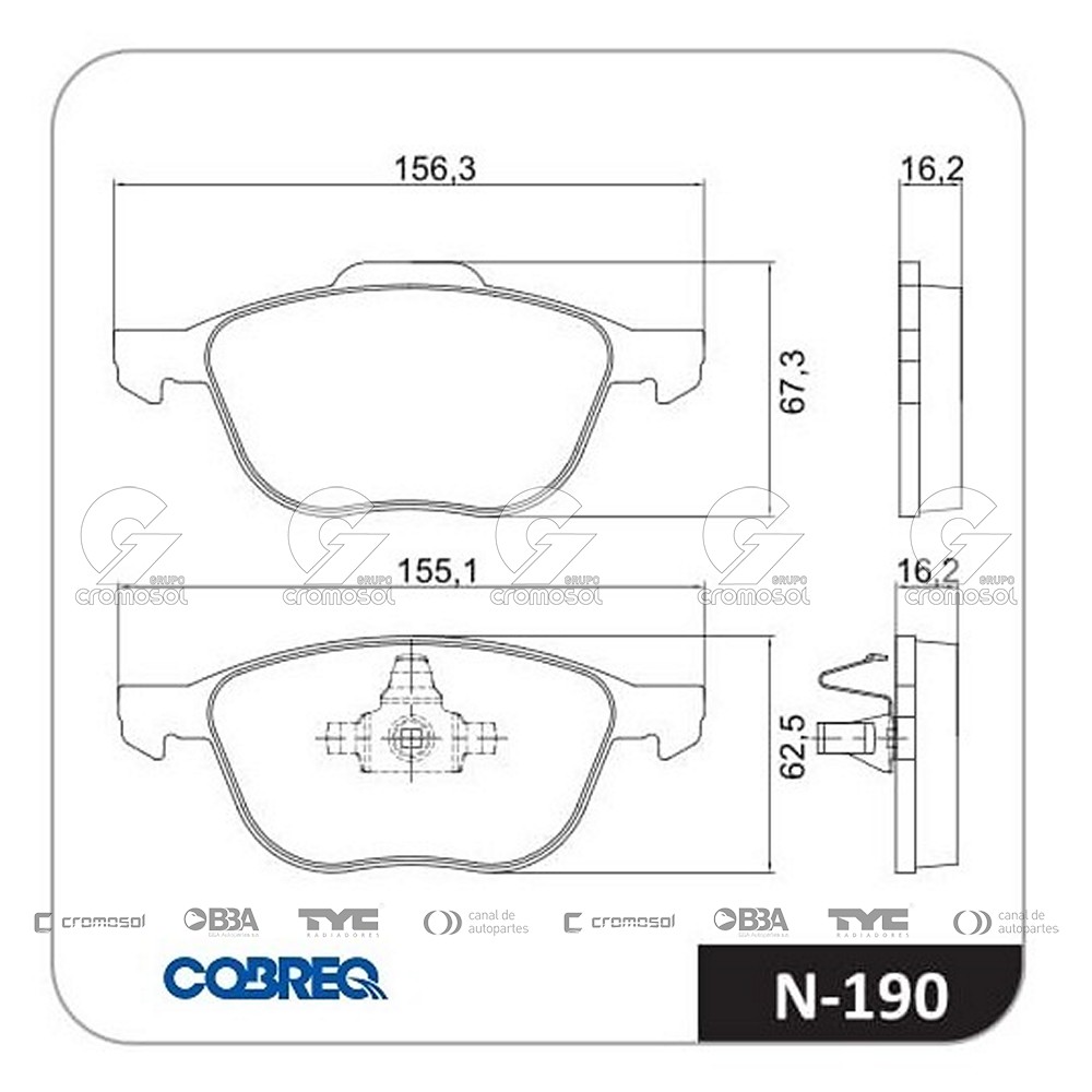 Pastilla de freno para Ford Ecosport III (KD) 12-17