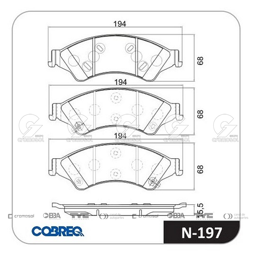 Pastilla de freno para Ford Ranger 12-15