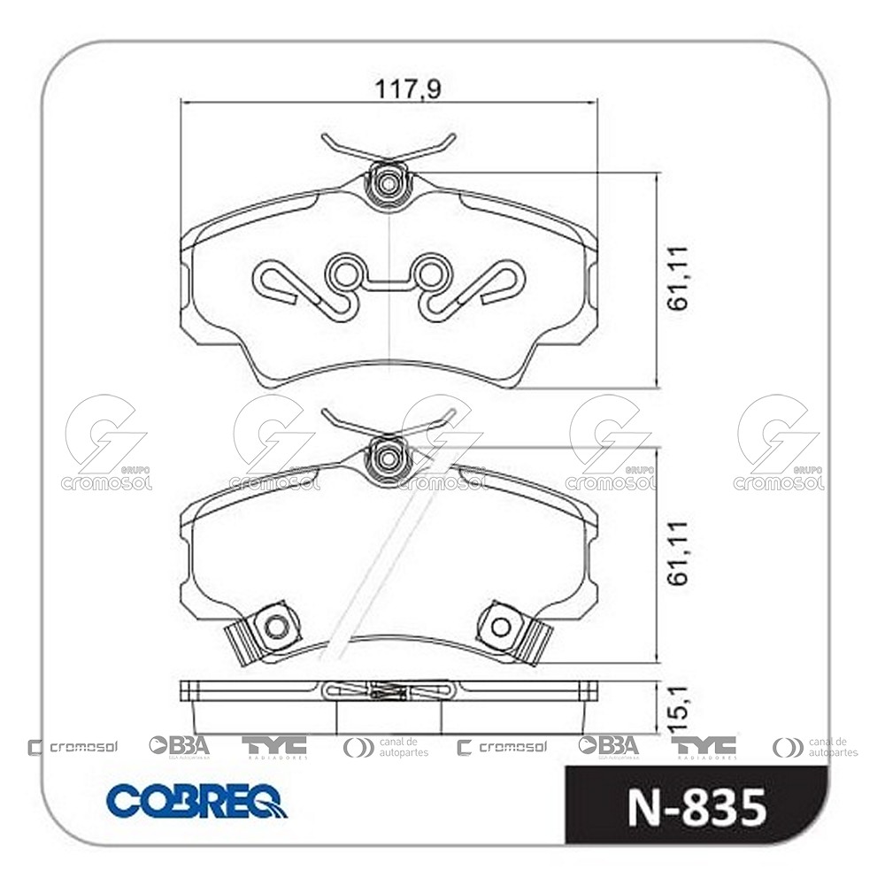 Pastilla de freno para Honda Civic 01-03