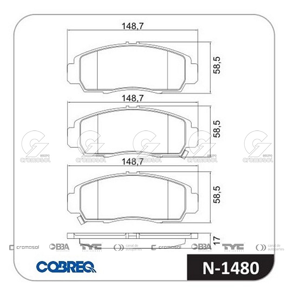 Pastilla de freno para Honda Civic 09-12