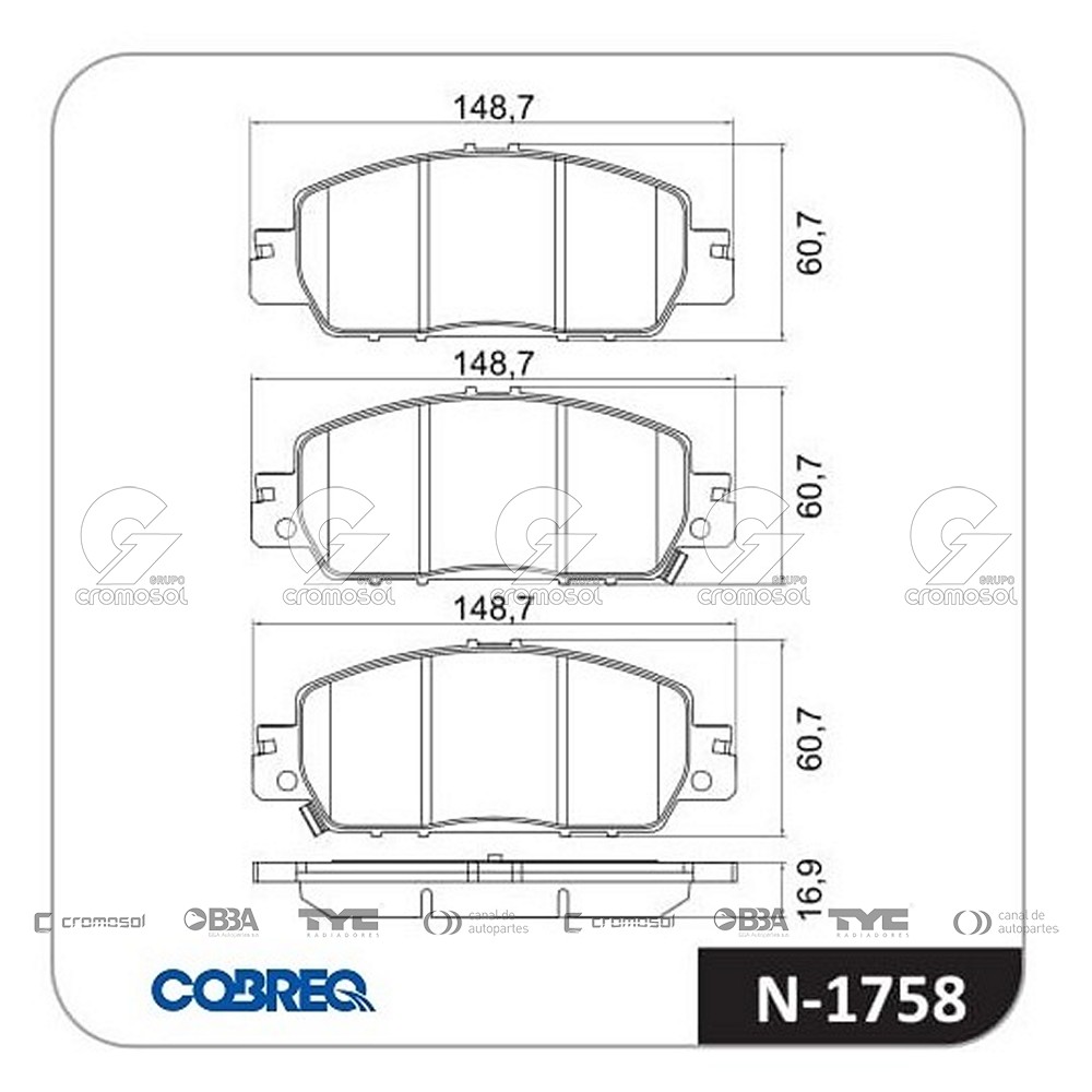 Pastilla de freno para Honda Civic 16-19