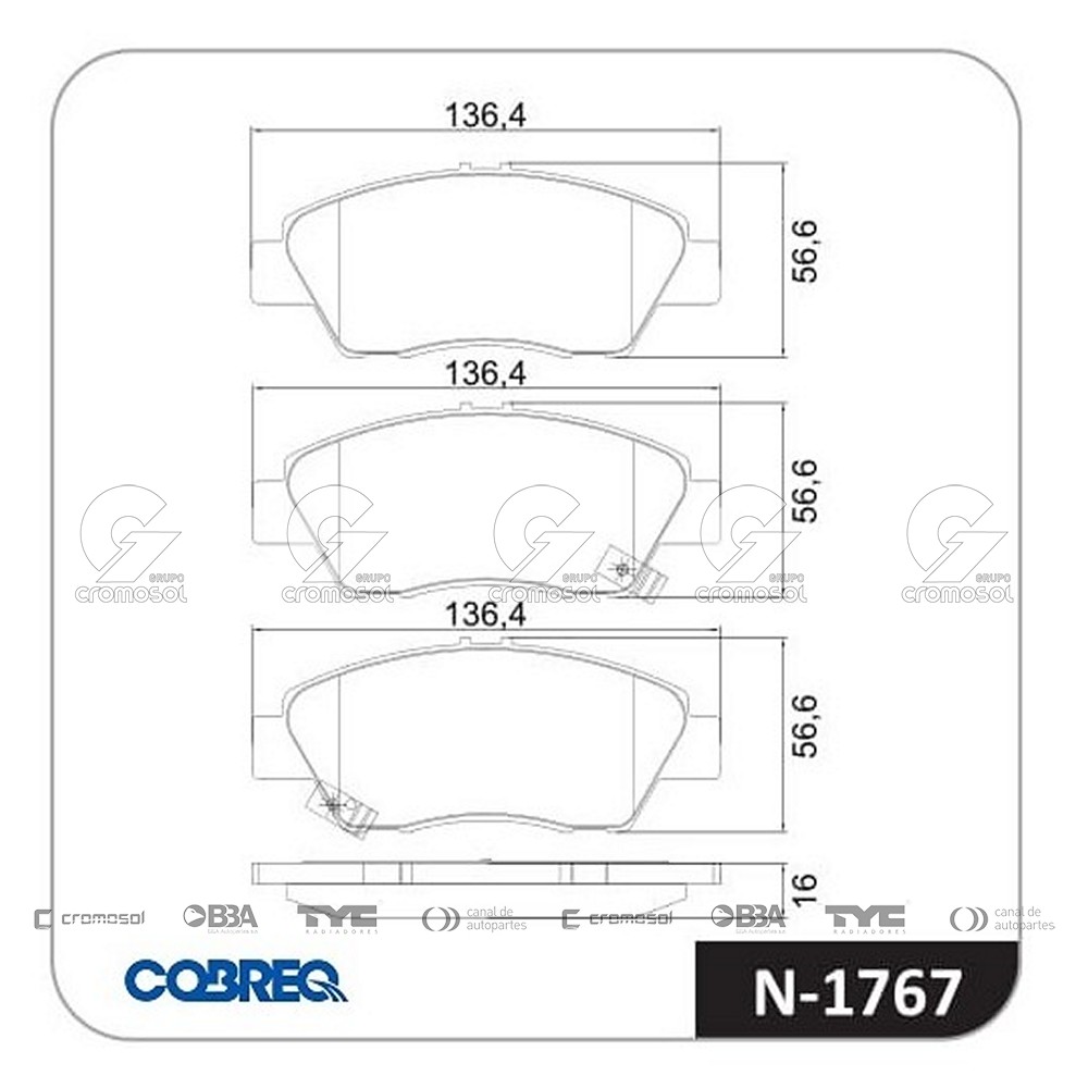 Pastilla de freno para Honda Fit 17-19