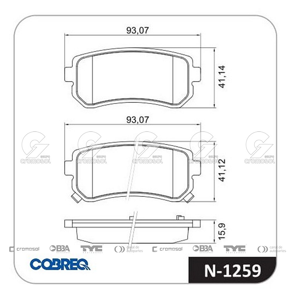 Pastilla de freno para Hyundai Tucson F3