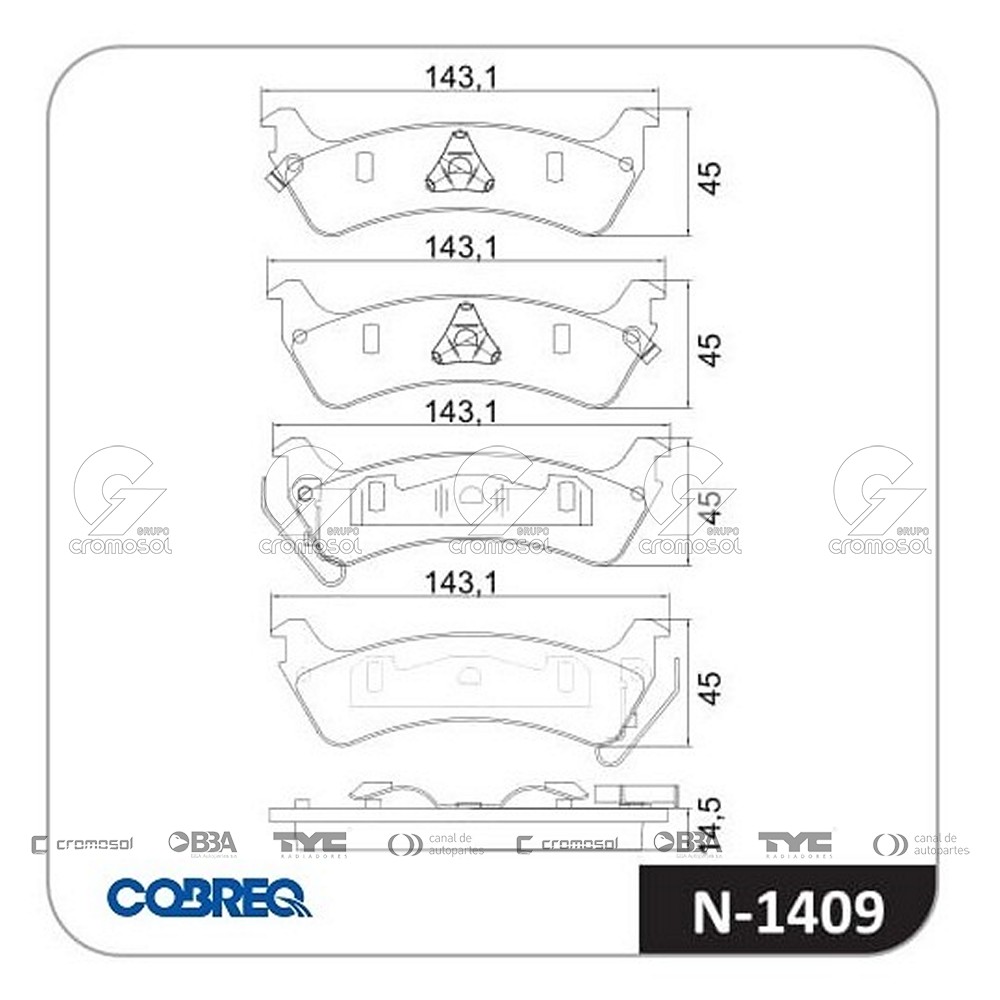 Pastilla de freno para Jeep Grand Cherokee 93-99