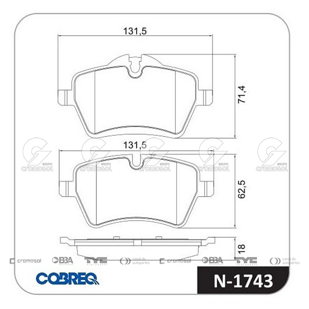Pastilla de freno para Mini Cooper 07-10
