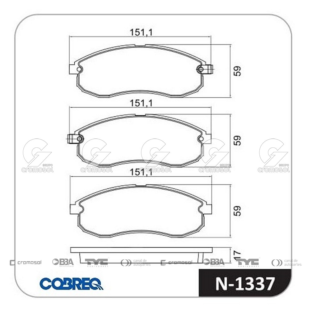 Pastilla de freno para Mitsubishi L200 02-04