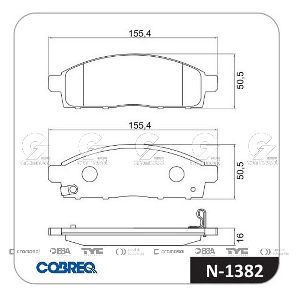 Pastilla de freno para Mitsubishi L200 (Triton) 08-11