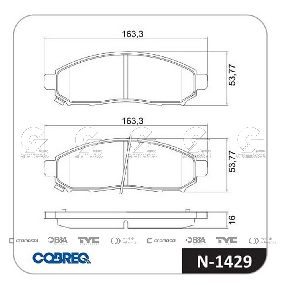 Pastilla de freno para Nissan P.UP Frontier (Navara)
