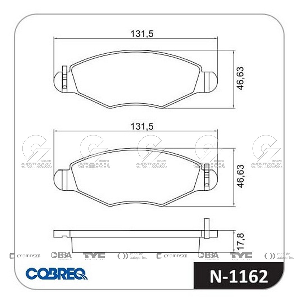 Pastilla de freno para Peugeot 206 F1 99-04