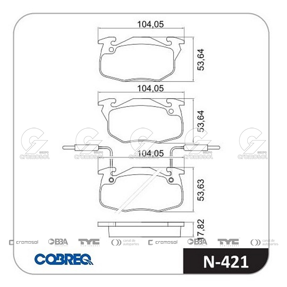 Pastilla de freno para Peugeot 205 91-99