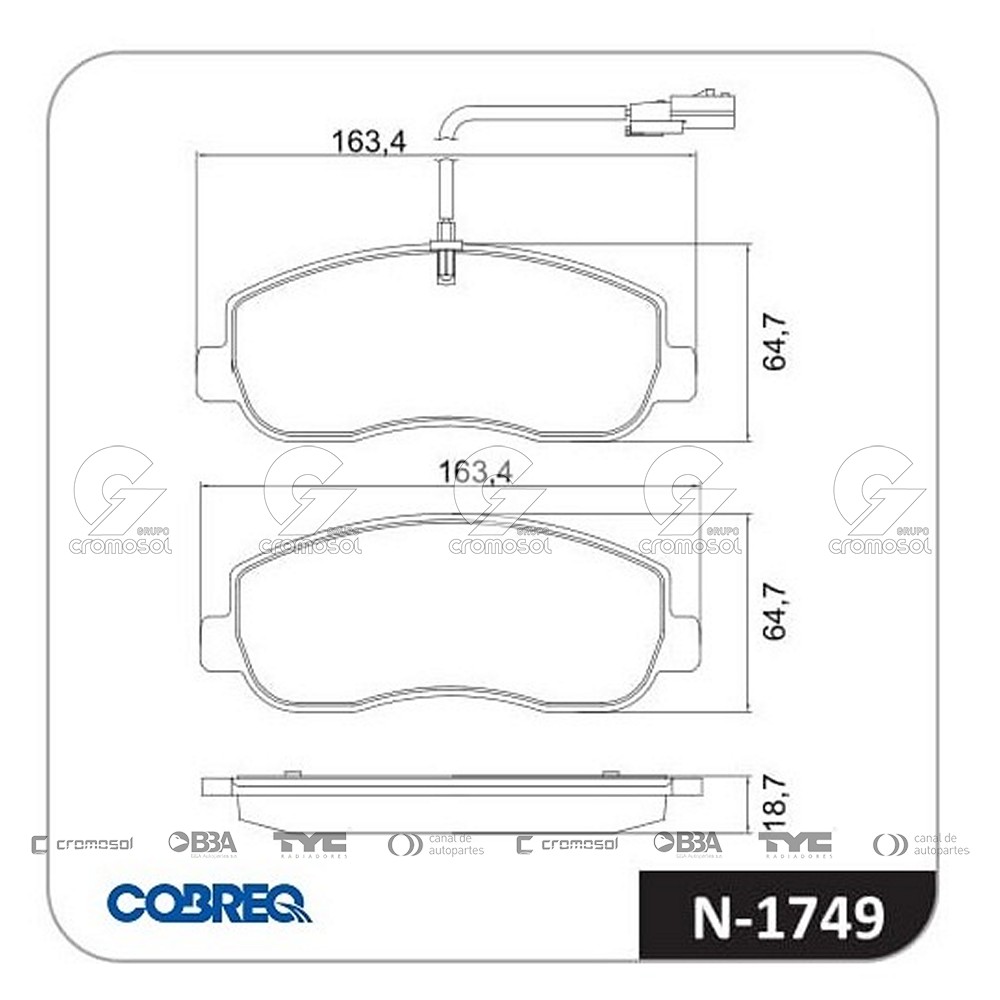 Pastilla de freno para Renault Master F3 13-19