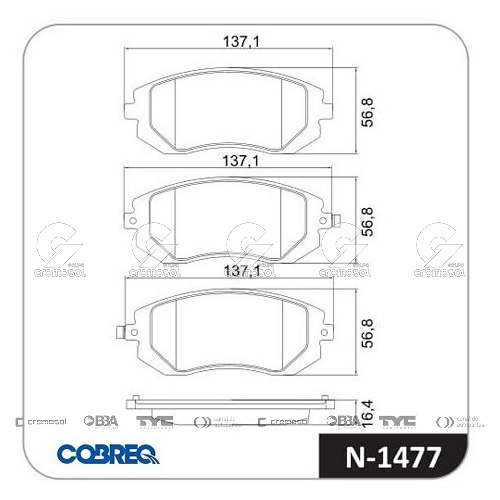 Pastilla de freno para Subaru Forester 05-07