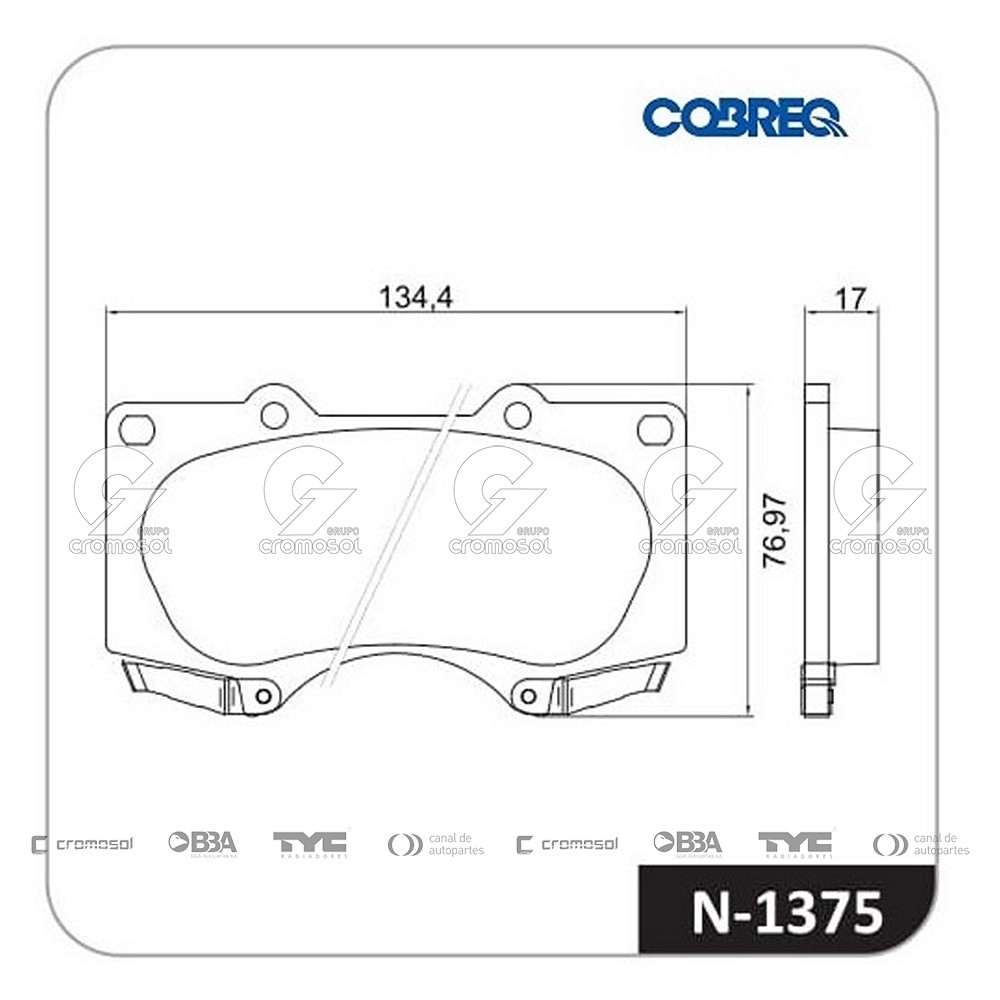 Pastilla de freno para Toyota Hilux 05-08