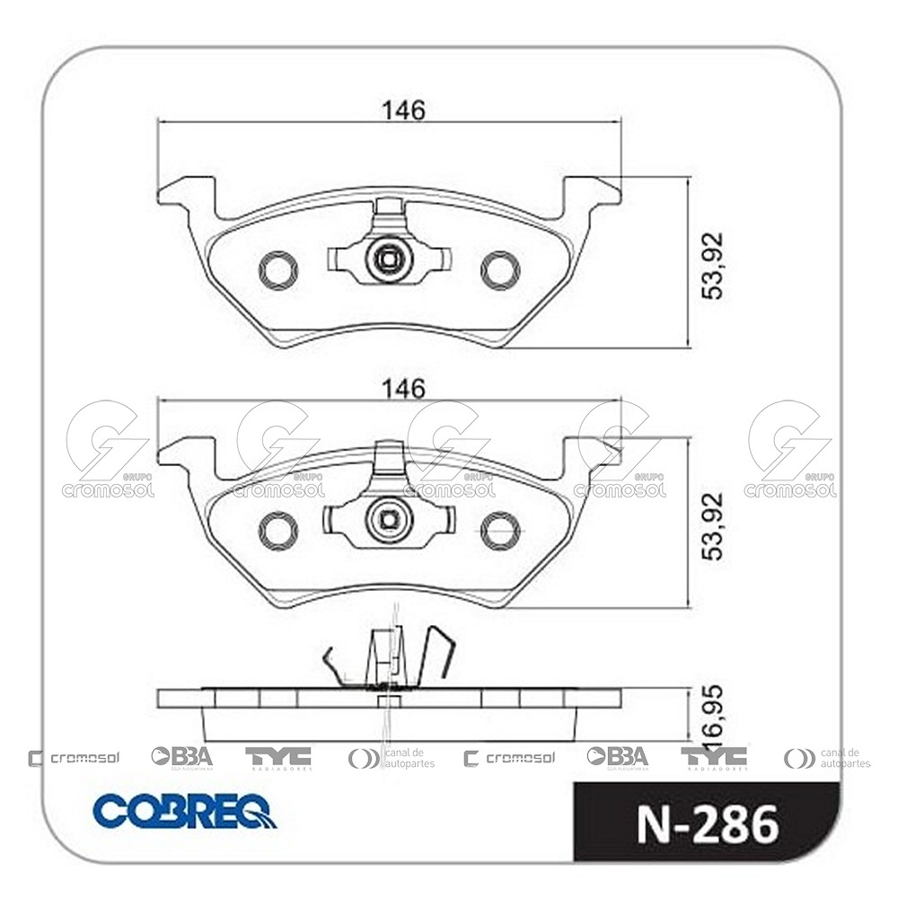 Pastilla de freno para Volkswagen Gol G5 Trend 08-12