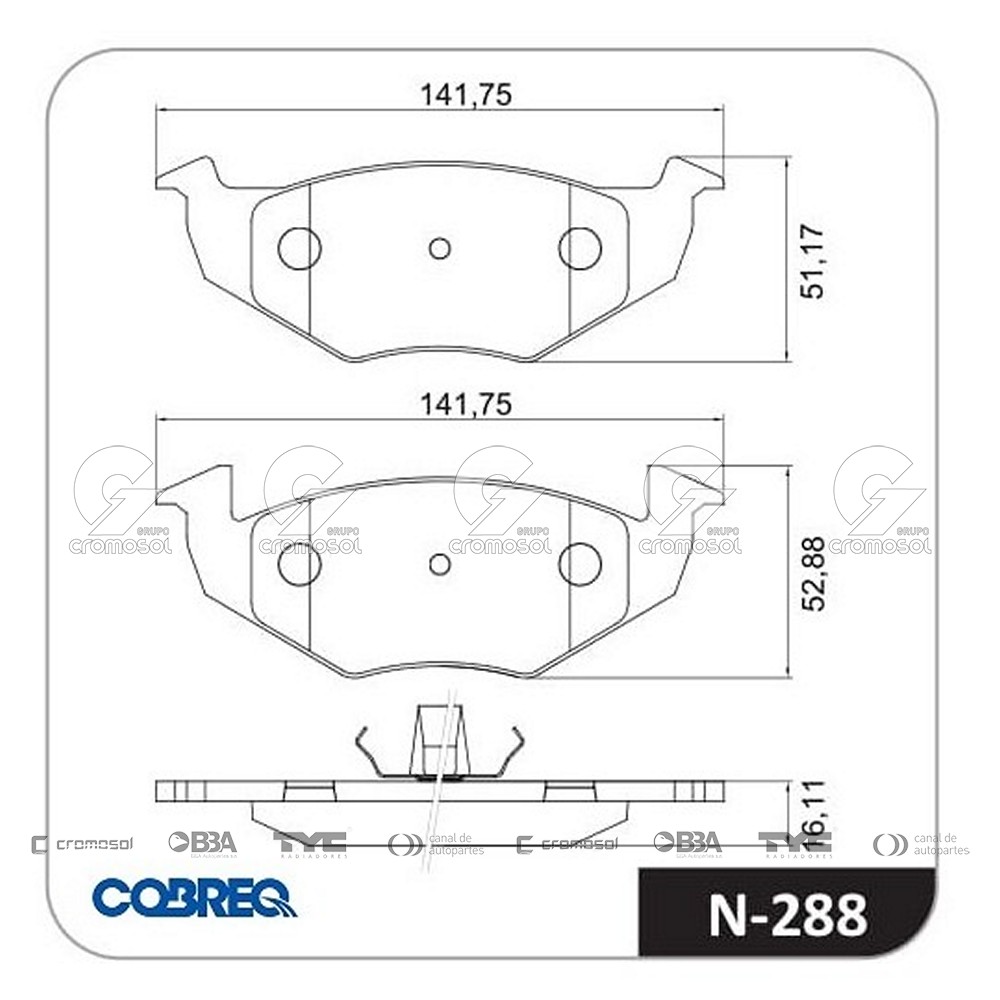 Pastilla de freno para Volkswagen Gol G5 Trend 08-12
