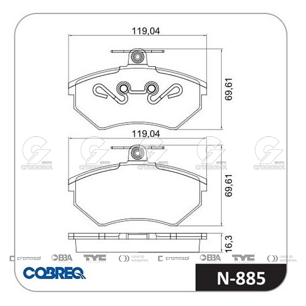 Pastilla de freno para Seat Córdoba 95-99