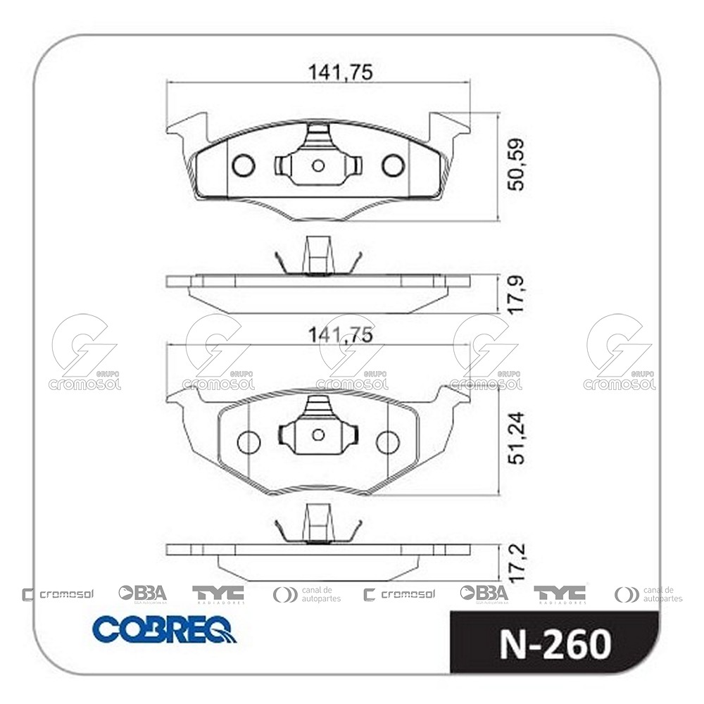 Pastilla de freno para Volkswagen Gol G5 Trend 08-12