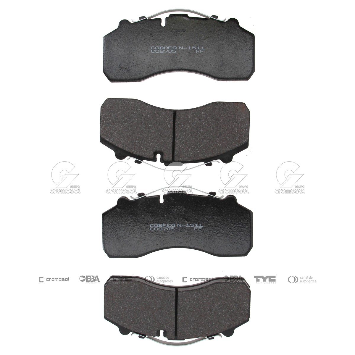 Pastilla de freno para Universal Universal Pesados 50/20 (n-734 / n-1511) delantera - agrale mt 12/15/17 - scania k230/270/310/340/380/420