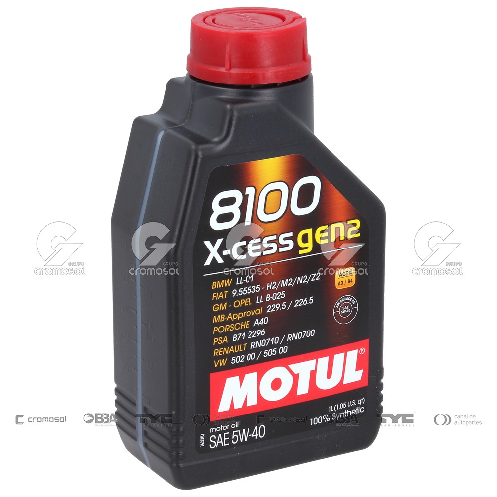 Aceite para Universal Universal Livianos 50/20 Aceite sintetico motul 8100 5w40 x-cess (12 x 1 litro)